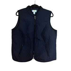 Talbots Navy Quilted Vest 1X